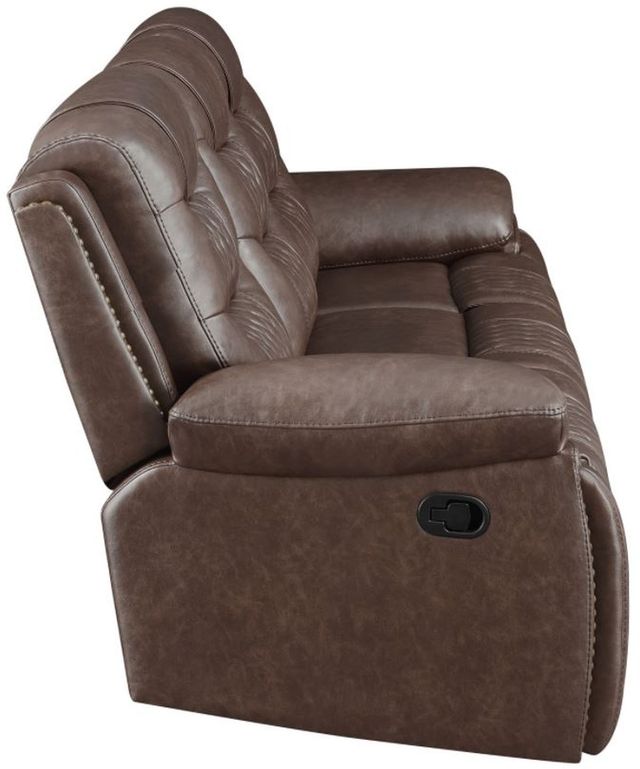Coaster® Flamenco Brown Tufted Upholstered Motion Sofa-2