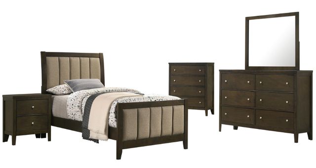 Coaster® Wilkes 5-Piece Dark Cocoa Twin Panel Bedroom Set-0
