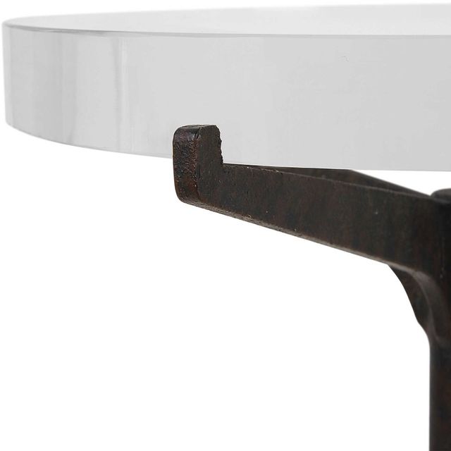 Uttermost® Forge Crystal Top Accent Table with Rustic Brown Base-3