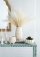 A & B Home Brown/White 9" Tiered Cement Candle Holder-4