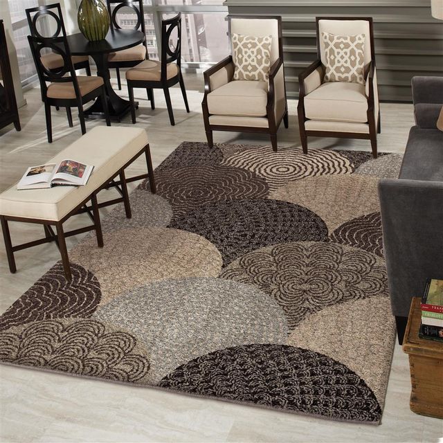 Orian Wild Weave Oystershell Seal Black 7'10" x 10'10" Rug-1