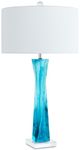 Currey & Company Chatto Transparent Blue/White Table Lamp-1