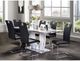 Mazin Furniture Felix Marble Glass Top Dining Table with White Base -3