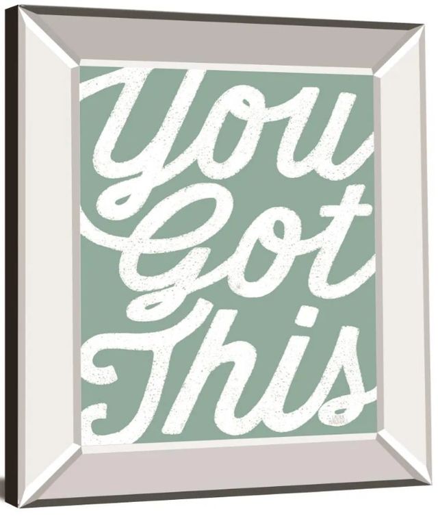 Classy Art Positivity VII by Laura Marshall Mirror Framed Wall Art-1