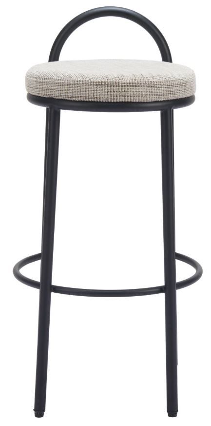 Zuo® Modern Sisal 2-Piece Beige Tweed/Black Barstool Set-1