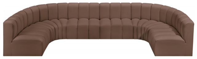 Meridian Furniture Arc 8-Piece Brown Vegan Leather Sectional-1