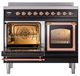 Ilve® Nostalgie II Noblesse 40'' Glossy Black Pro Style Induction Range with Copper Trim-3