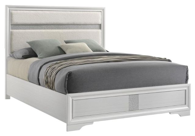 Coaster® Miranda White Queen Upholstered Panel Bed -0