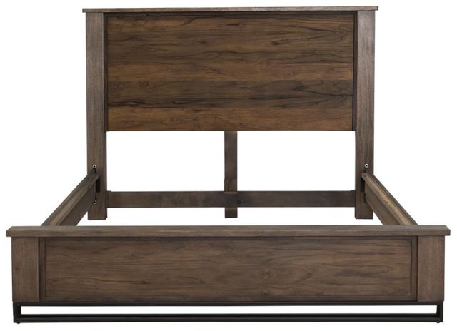 International Furniture Direct Natural Teca Brown King Panel Bed-2