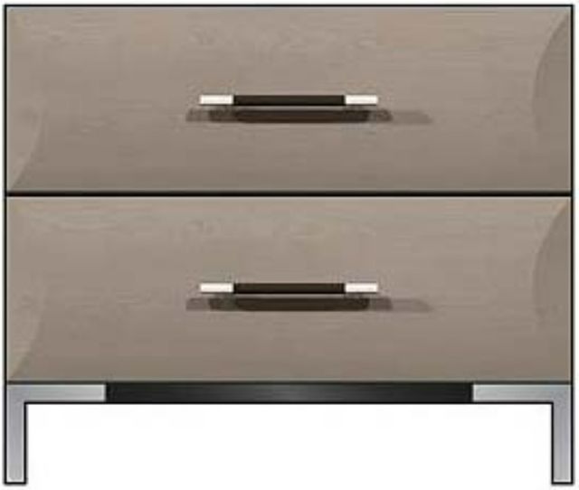Country View Woodworking Customizable American Modern 28" 2-Drawer Metal Legs Nightstand-0