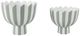 Sagebrook Home 2-Piece Green/White Scallop Edge Striped Planter Set-1