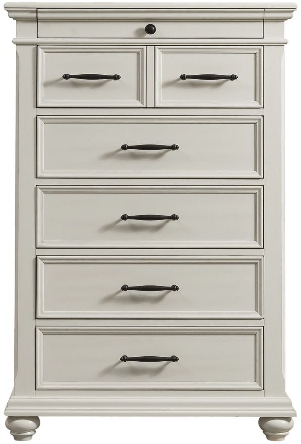 Elements International Slater Antique White Chest-1