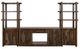International Furniture Direct Balam Dark TV Stand with Fireplace-1