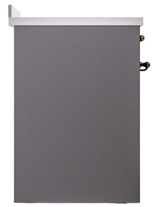 Ilve® Nostalgie II Noblesse 30'' Graphite Matte Pro Style Induction Range with Burnished Trim-2