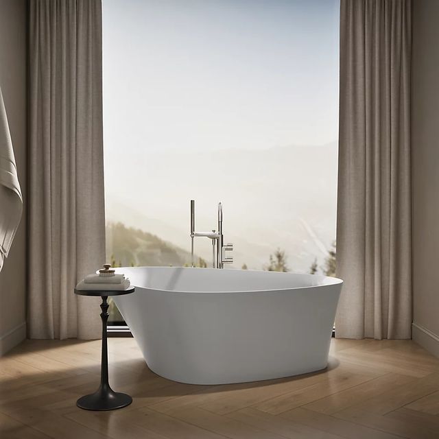 KOHLER® Veil® White 65" x 36” Freestanding Bath-3