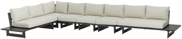 Meridian Furniture Maldives 6-Piece Cream/Dark Gray Aluminum/Fabric Outdoor Modular Sectional-0