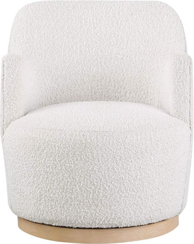 Meridian Furniture Clarita Cream Swivel Boucle Fabric Accent Chair-1