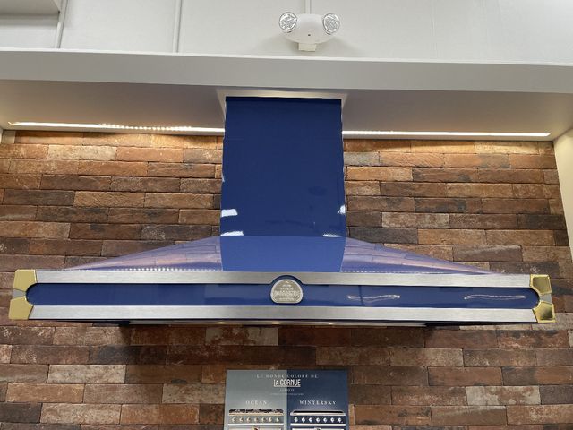La Cornue Cornufe 110 43" Royal Blue Wall Mounted Chimney Hood-0