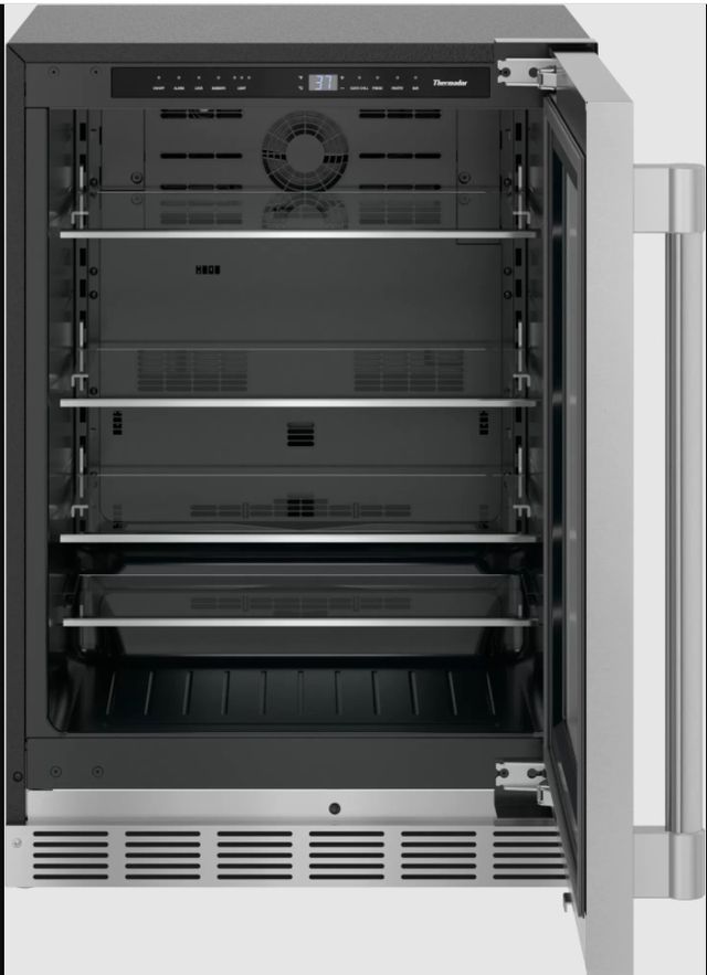 Thermador® Freedom® 24" Panel Ready Right Hinge Under the Counter Wine Cooler with Glass Door-1