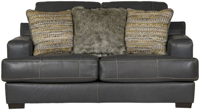 Jackson Furniture Marco Gunmetal Leather Loveseat-1