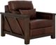 International Furniture Direct Walnut Brown Leather Accent Chair-0