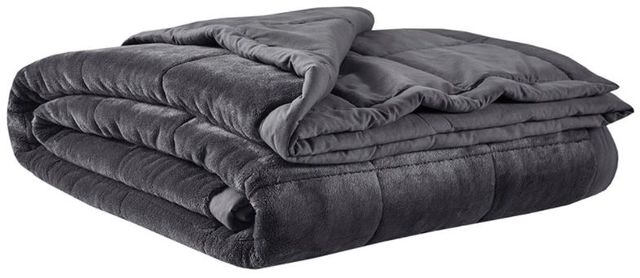 Olliix by Madison Park Coleman Charcoal Full/Queen Reversible Down Alternative Blanket-0