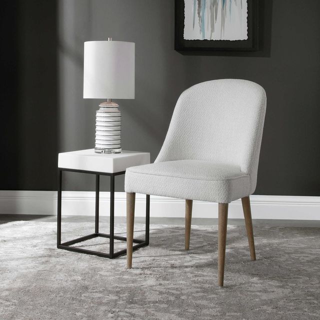 Uttermost® Brie White Dining Side Chair-1