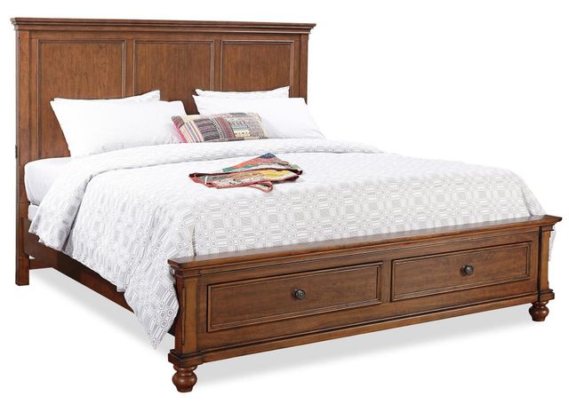 aspenhome® Oxford Whiskey Brown California King Panel Storage Bed-0