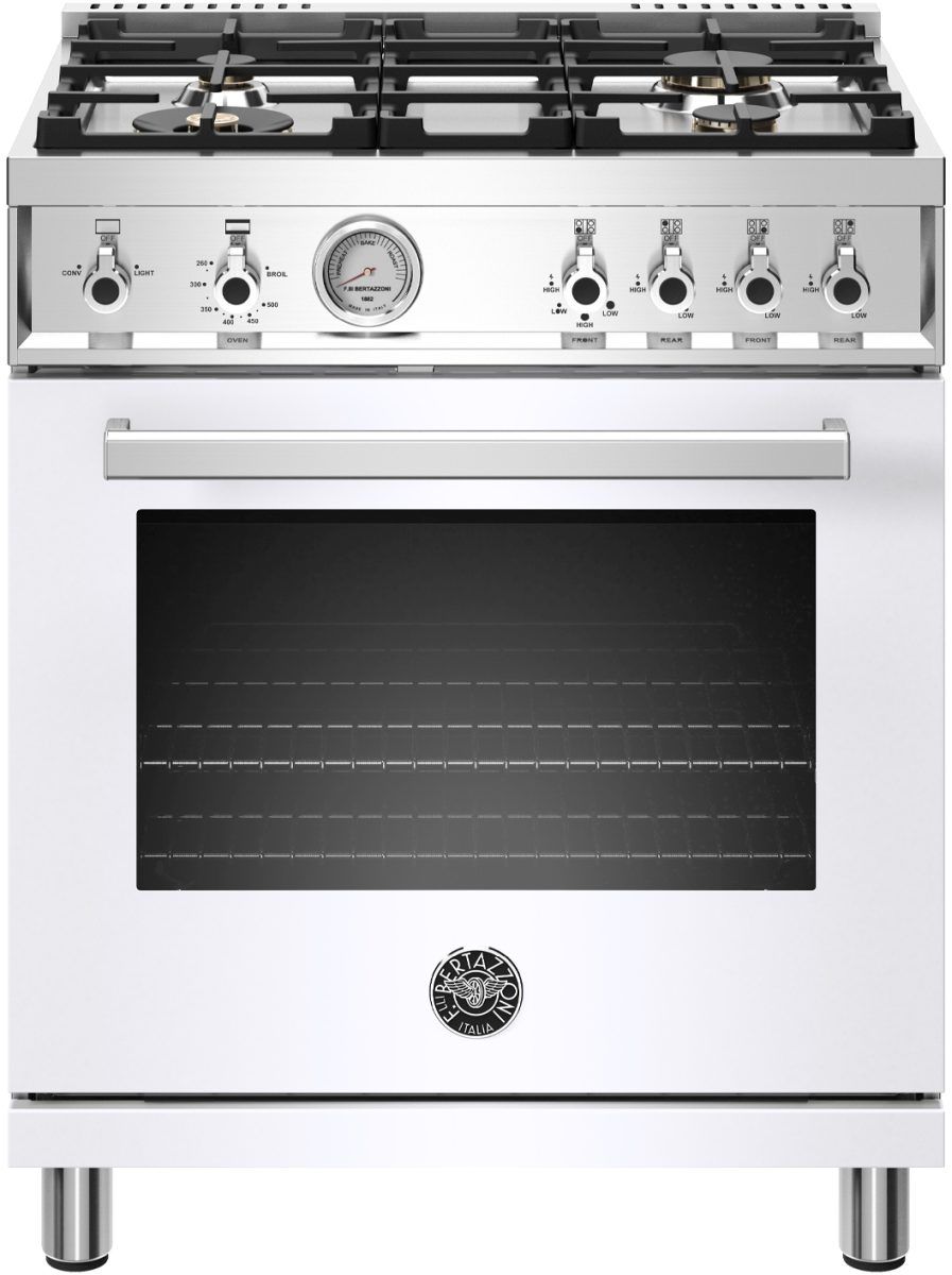 Bertazzoni Professional Series 30" White Freestanding Gas Range