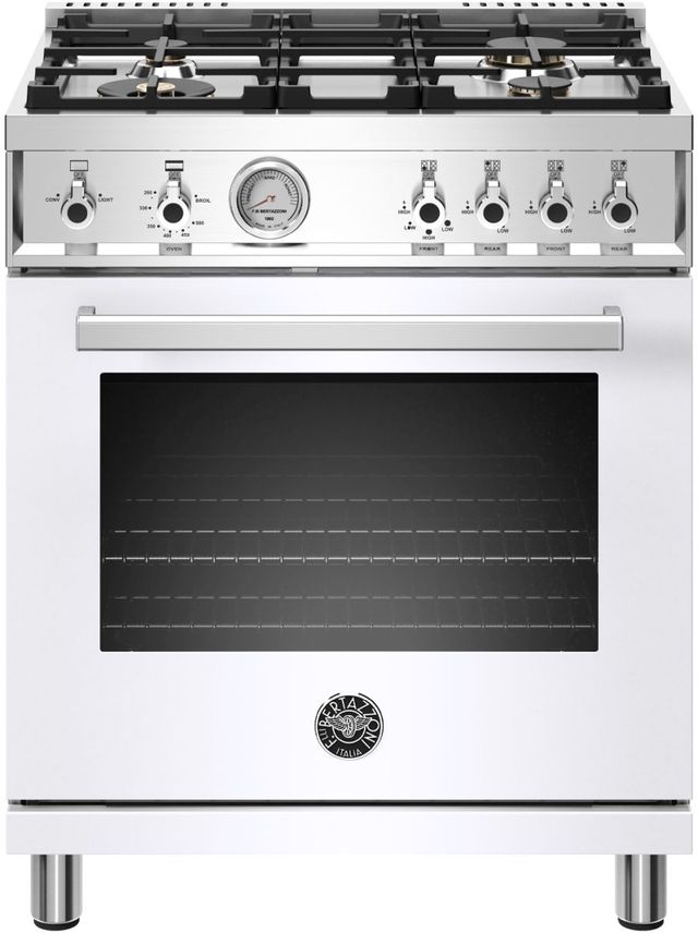 Bertazzoni Professional Series 30" White Freestanding Gas Range-0