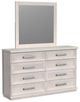 Elements International Avalanche Antique White Dresser and Mirror-0