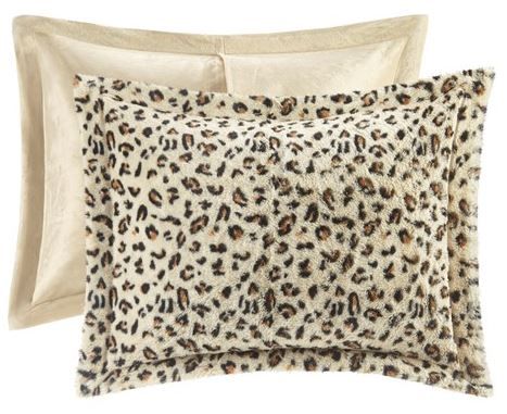 Olliix by Madison Park Zuri Cheetah King Faux Fur Comforter Set-2