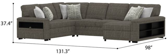 Emerald Home Ethan 4-Piece Dark Taupe Brown Right-Arm Facing Sectional and Chaise-2