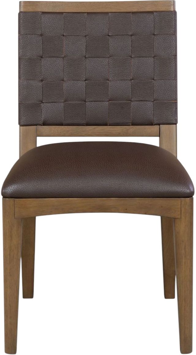 Modus Furniture Arden Dark Chocolate/Tavern Brown Woven Side Chair-2