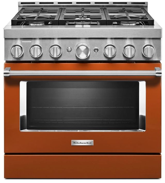 KitchenAid® 36" Scorched Orange Smart Pro Style Gas Range