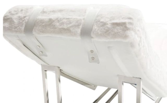 Michael Amini® Trance™ Astro White/Stainless Steel Chaise Lounger-2