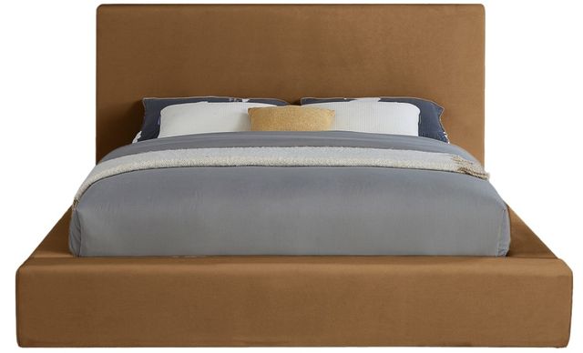 Meridian Furniture Dorian Saddle King Upholstered Panel Bed-1
