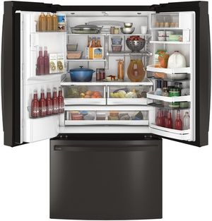 GE Profile™ 36 in. 27.8 Cu. Ft. Black Stainless Steel French Door Refrigerator