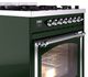 Ilve® Nostalgie II Noblesse 30" Emerald Green Pro Style Dual Fuel Range with Chrome Trim-4