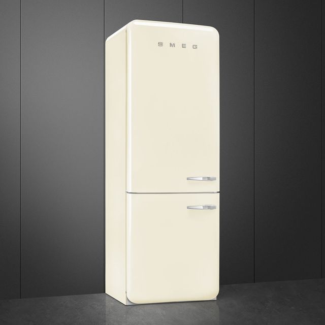 Smeg Retro Style 28 in. 18.0 Cu. Ft. Cream Bottom Freezer Refrigerator-1