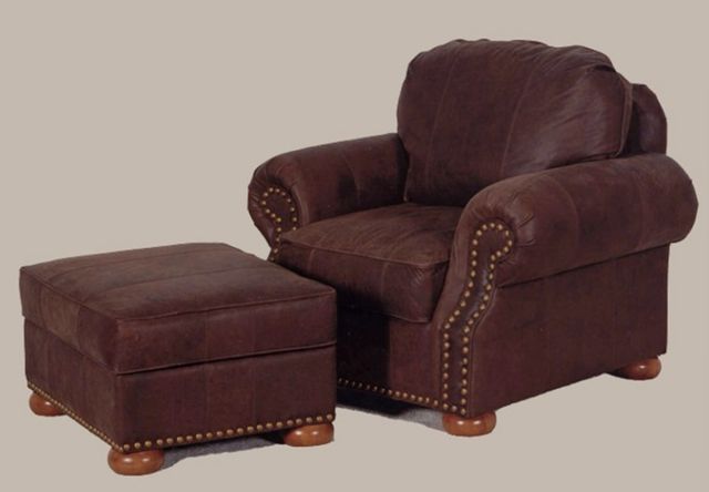 Marshfield Furniture Emerson Leather Burgundy Chair and a Half-1