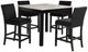 New Classic® Home Furnishings Celeste 5-Piece Marble Top Counter Dining Set with Black Base-0