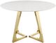 Coaster® Gwynn Gold/White Round Dining Table -1