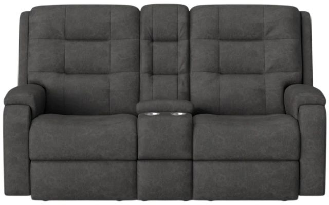 Flexsteel® Customizable Arlo Leather Power Reclining Loveseat with Power Headrest and Lumbar-3