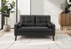 Monarch Specialties Inc. Black 58" Faux Leather Loveseat with 2 Pillows-1