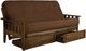 Kodiak Furniture Tucson Linen Cocoa/Rustic Walnut Full Storage Futon with Mattress-0
