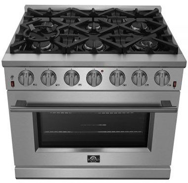 FORNO® Massimo Series 36" Stainless Steel Pro Style Gas Range-2