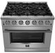 FORNO® Massimo Series 36" Stainless Steel Pro Style Gas Range-2
