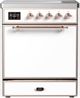 ve® Majestic III 30" White Pro Style Induction Range with Solid Door and Copper Trim-0