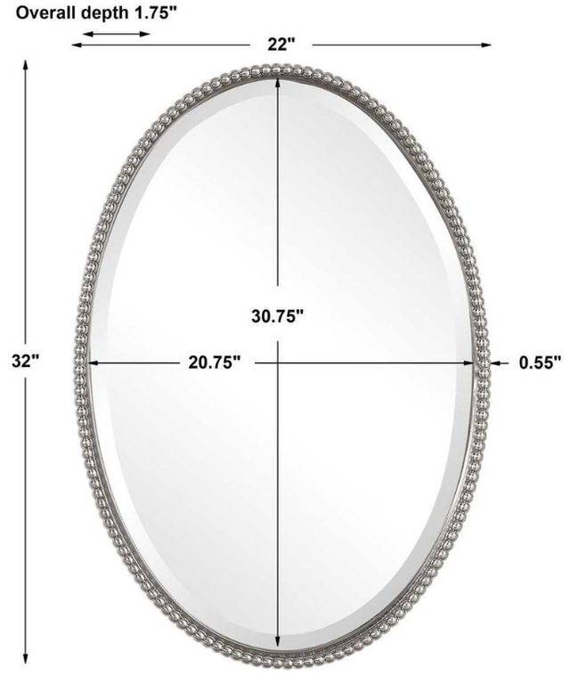 Uttermost® Sherise Nickel Oval Mirror-2